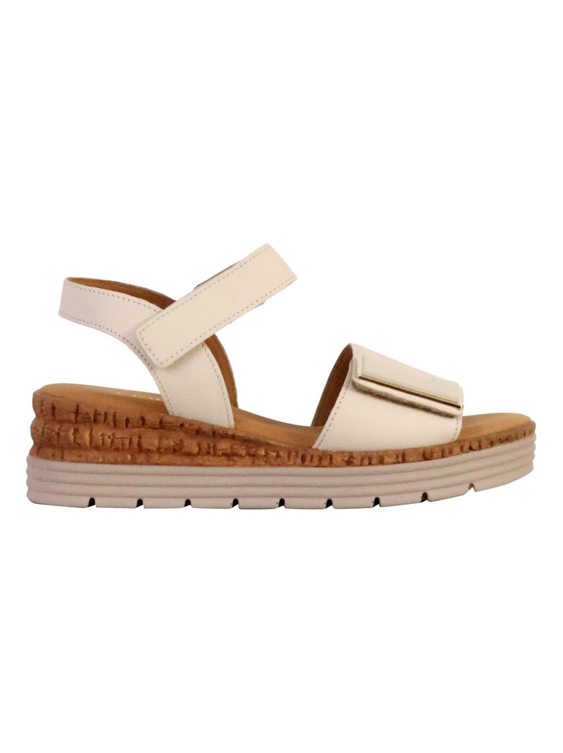 Sandales Compensées Cuir Gabor Lamina Beige - Kiabi