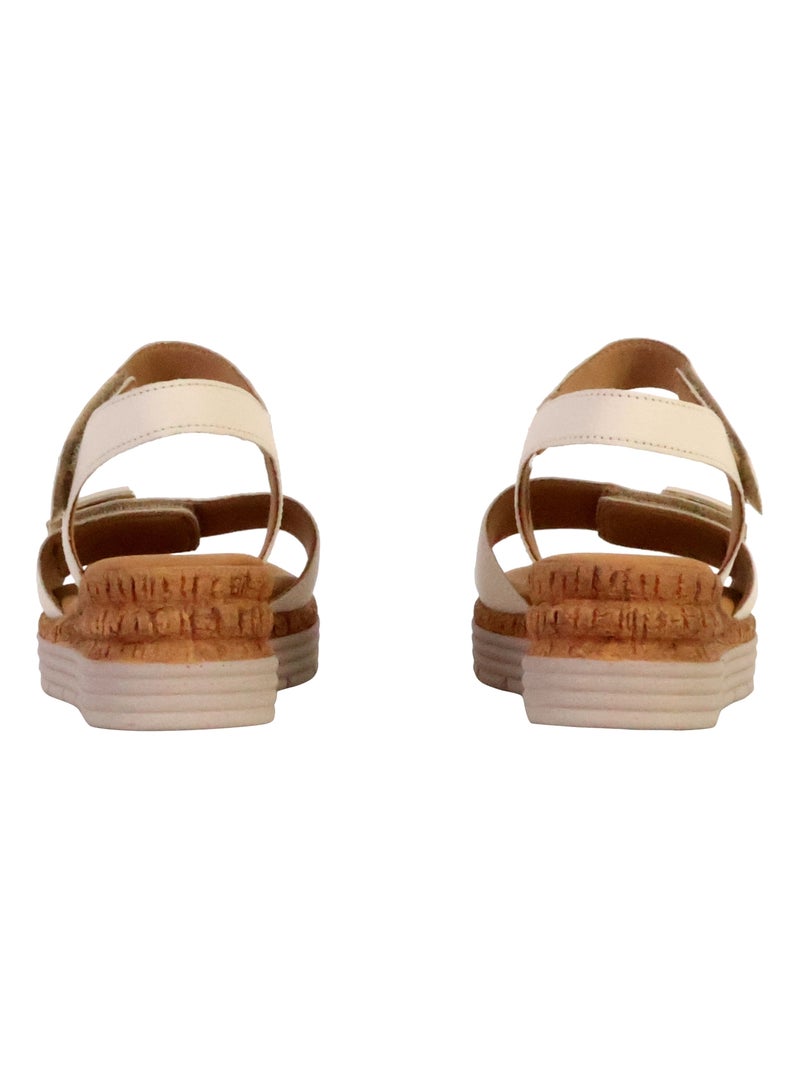 Sandales Compensées Cuir Gabor Lamina Beige - Kiabi
