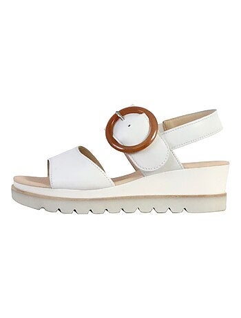 Sandales Compensées Cuir Gabor Satin Met