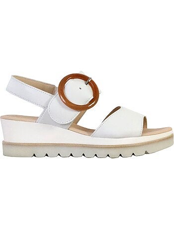 Sandales Compensées Cuir Gabor Satin Met