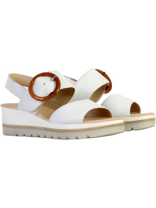 Sandales Compensées Cuir Gabor Satin Met - Kiabi