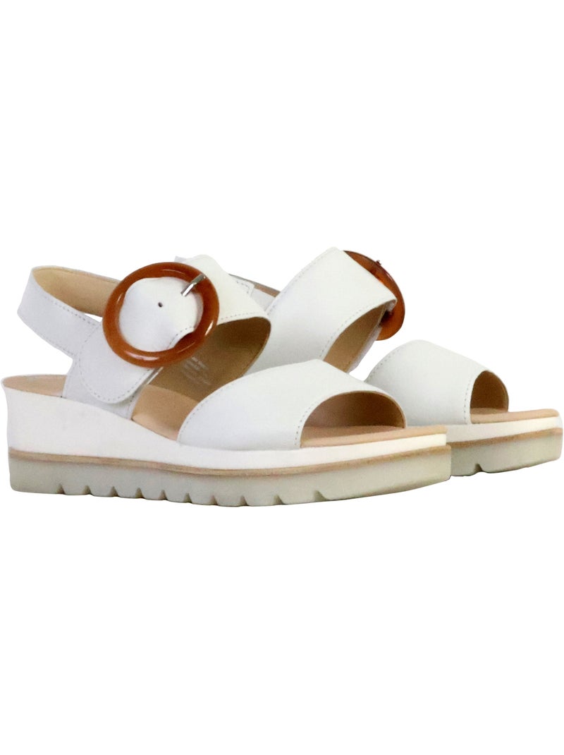 Sandales Compensées Cuir Gabor Satin Met Blanc - Kiabi