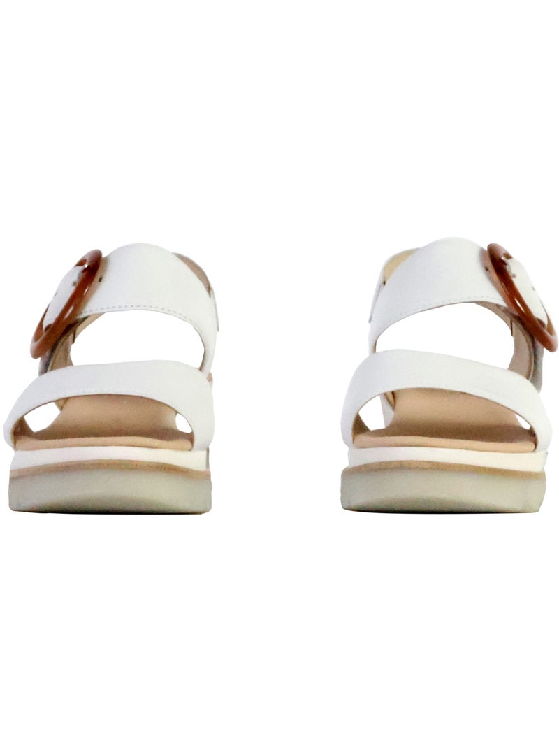 Sandales Compensées Cuir Gabor Satin Met Blanc - Kiabi