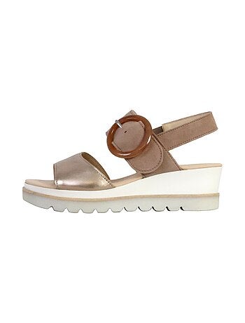 Sandales Compensées Cuir Gabor Satin Met