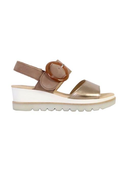 Sandales Compensées Cuir Gabor Satin Met - Kiabi