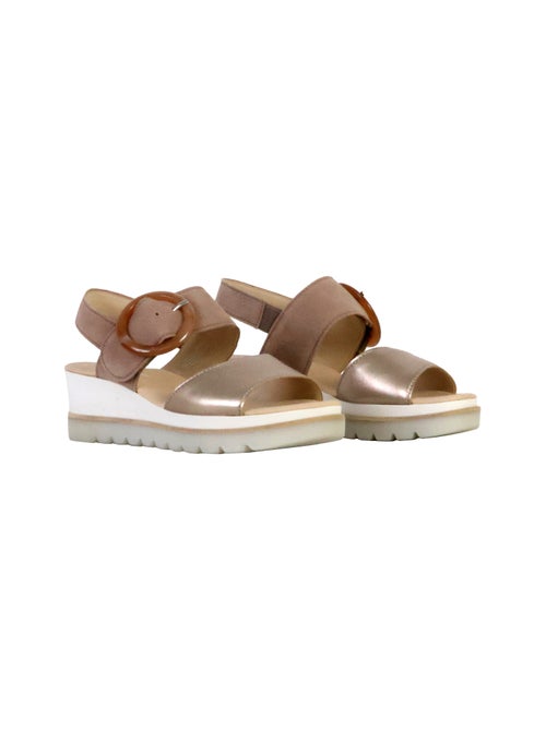 Sandales Compensées Cuir Gabor Satin Met - Kiabi