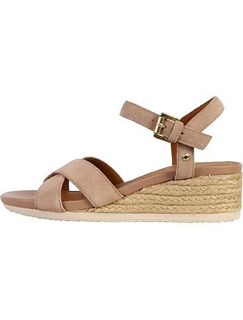 Sandales Compensées Cuir Geox Ischia Corda