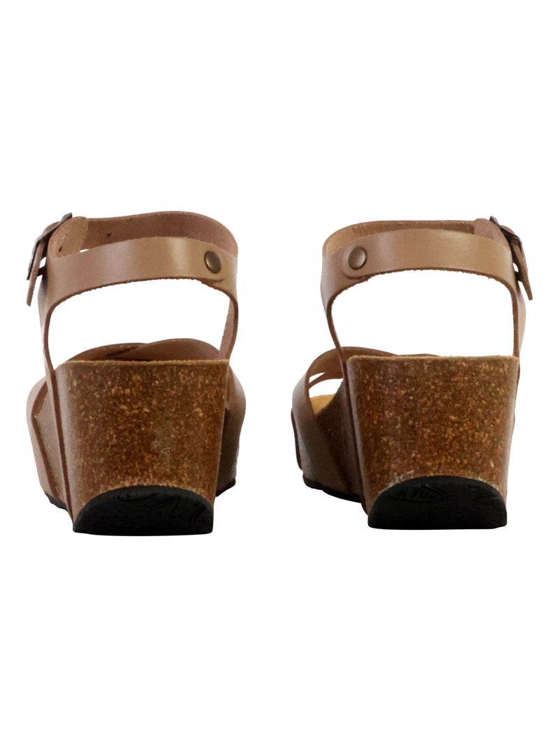 Sandales Compensées Cuir Plakton So Final Vert - Kiabi