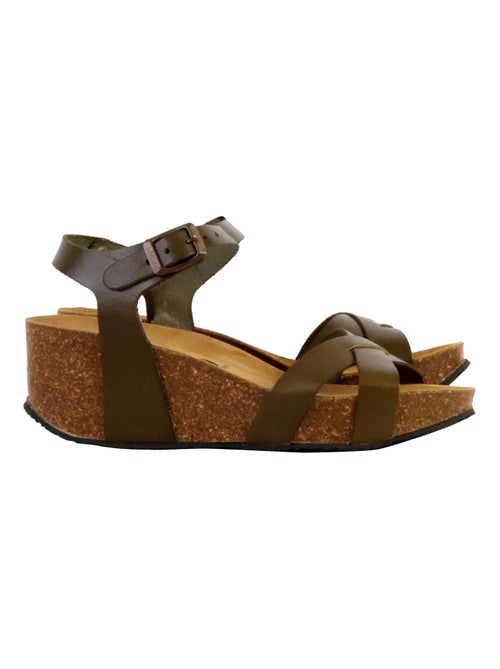 Sandales Compensées Cuir Plakton So Final - Kiabi