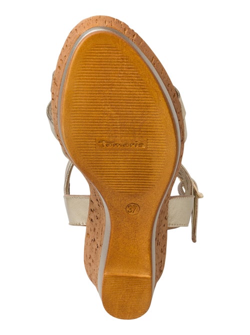 Sandales Compensées Cuir Tamaris Touch-It - Kiabi