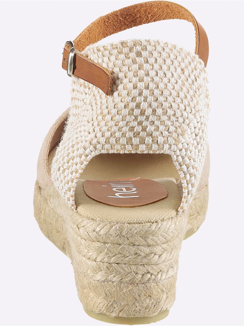 Sandales Compensées De Fabrication Espagnole - Taille Standard - helline Beige - Kiabi