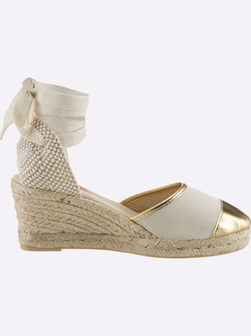 Sandales Compensées De Fabrication Espagnole - Taille Standard - helline Beige - Kiabi