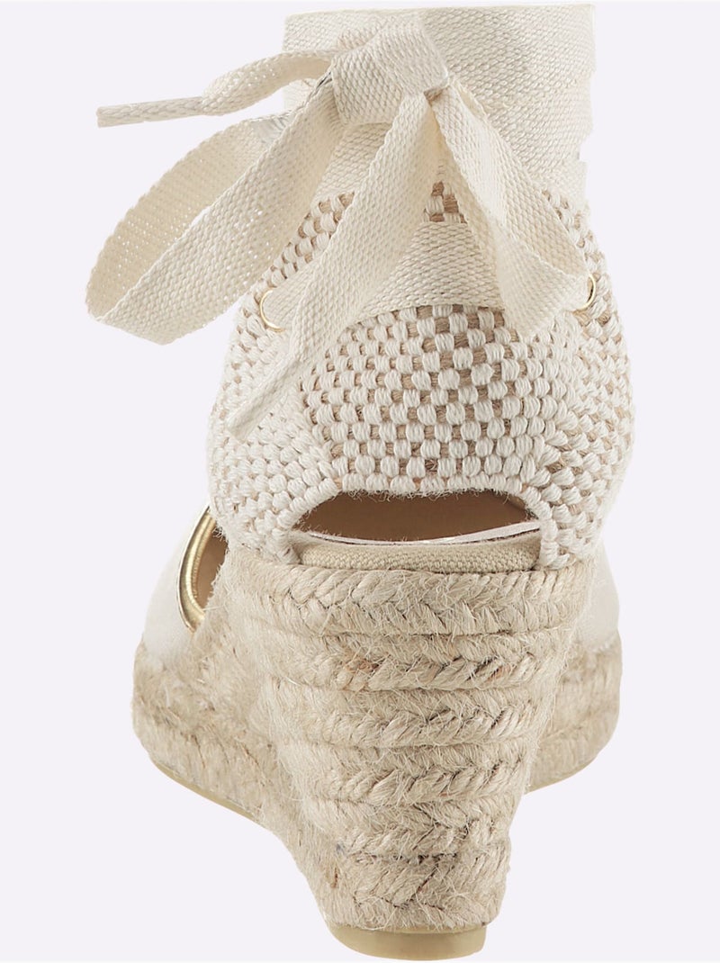 Sandales Compensées De Fabrication Espagnole - Taille Standard - helline Beige - Kiabi