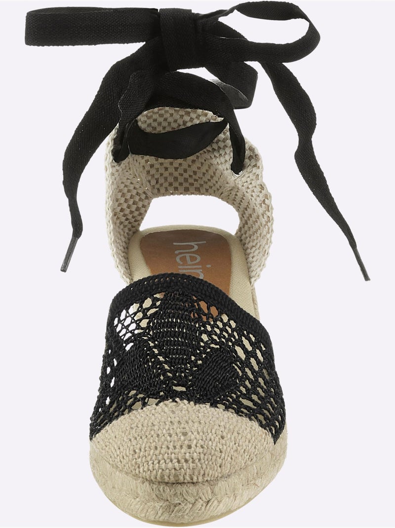 Sandales Compensées De Fabrication Espagnole - Taille Standard - helline Noir - Kiabi