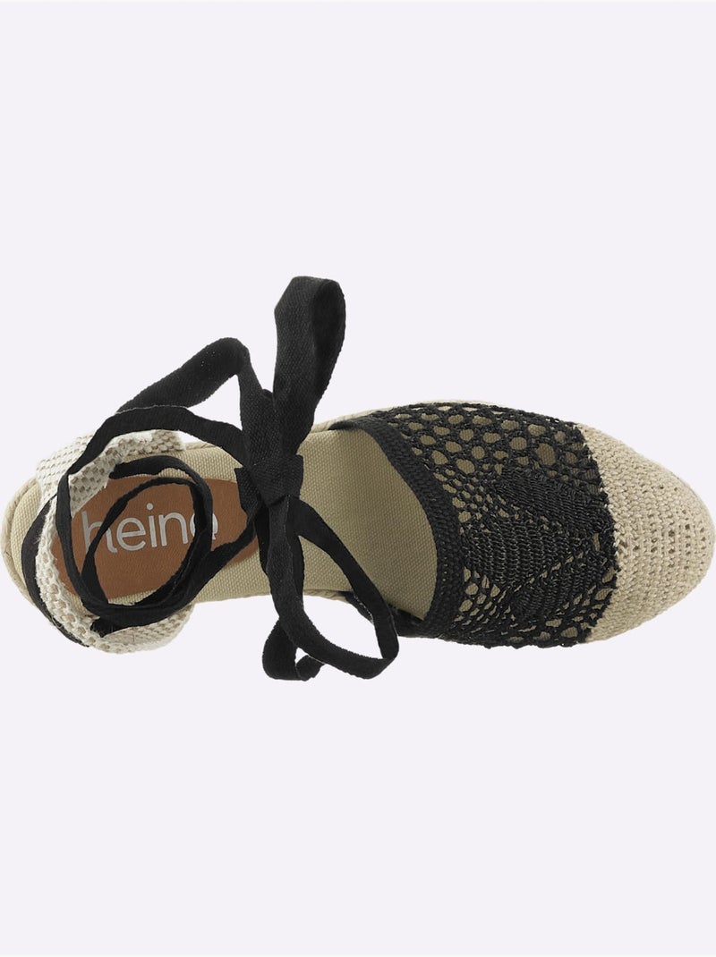 Sandales Compensées De Fabrication Espagnole - Taille Standard - helline Noir - Kiabi