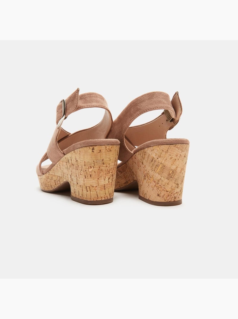 Sandales compensées d'été BATA Marron - Kiabi