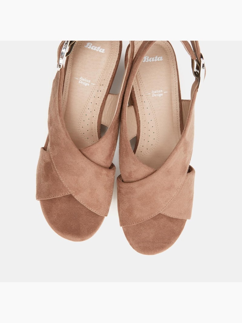 Sandales compensées d'été BATA Marron - Kiabi