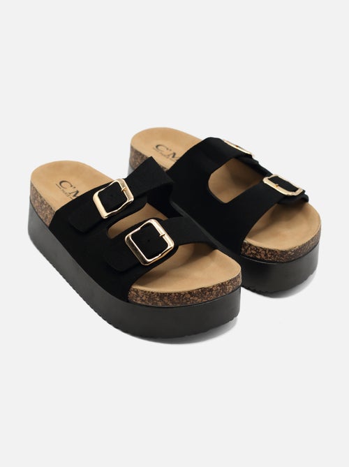 Sandales compensées double bride - Kiabi