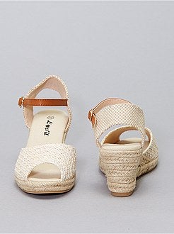 Sandales compensées en corde - Kiabi