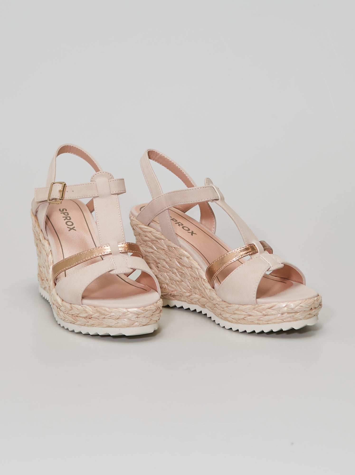 Sandales compensees en corde beige nude Kiabi 28.00