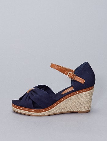 Sandales compensées en toile