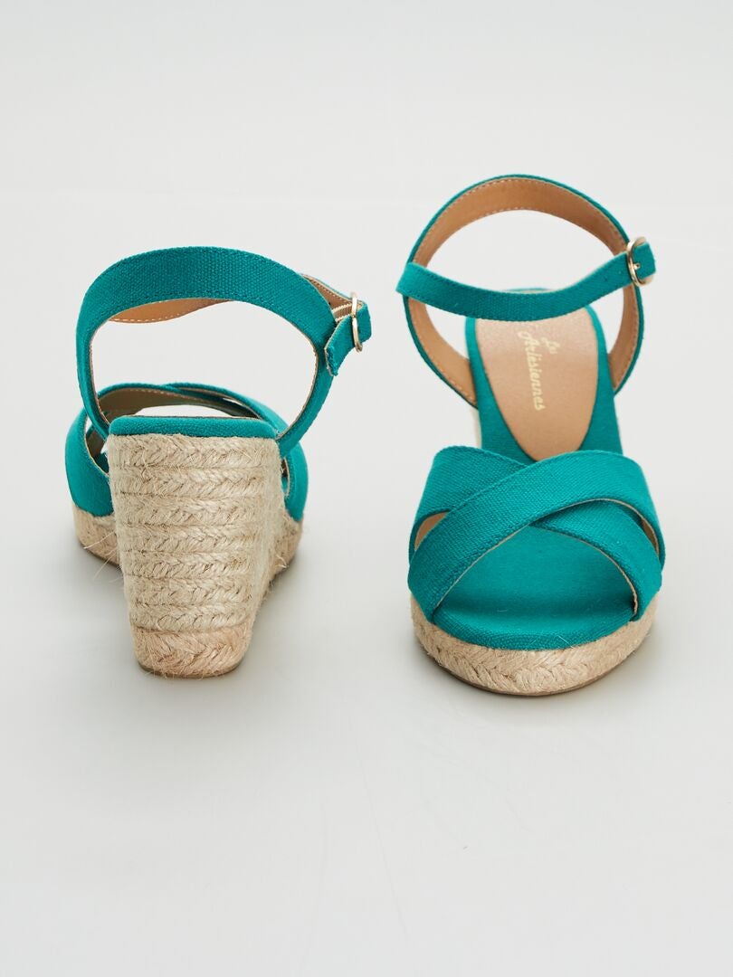 chaussure compensée verte