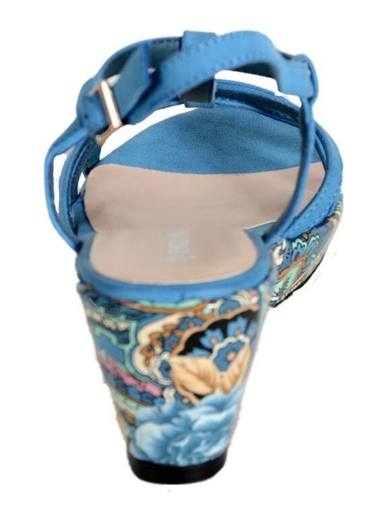 Sandales Compensées Enza Nucci Bleu - Kiabi