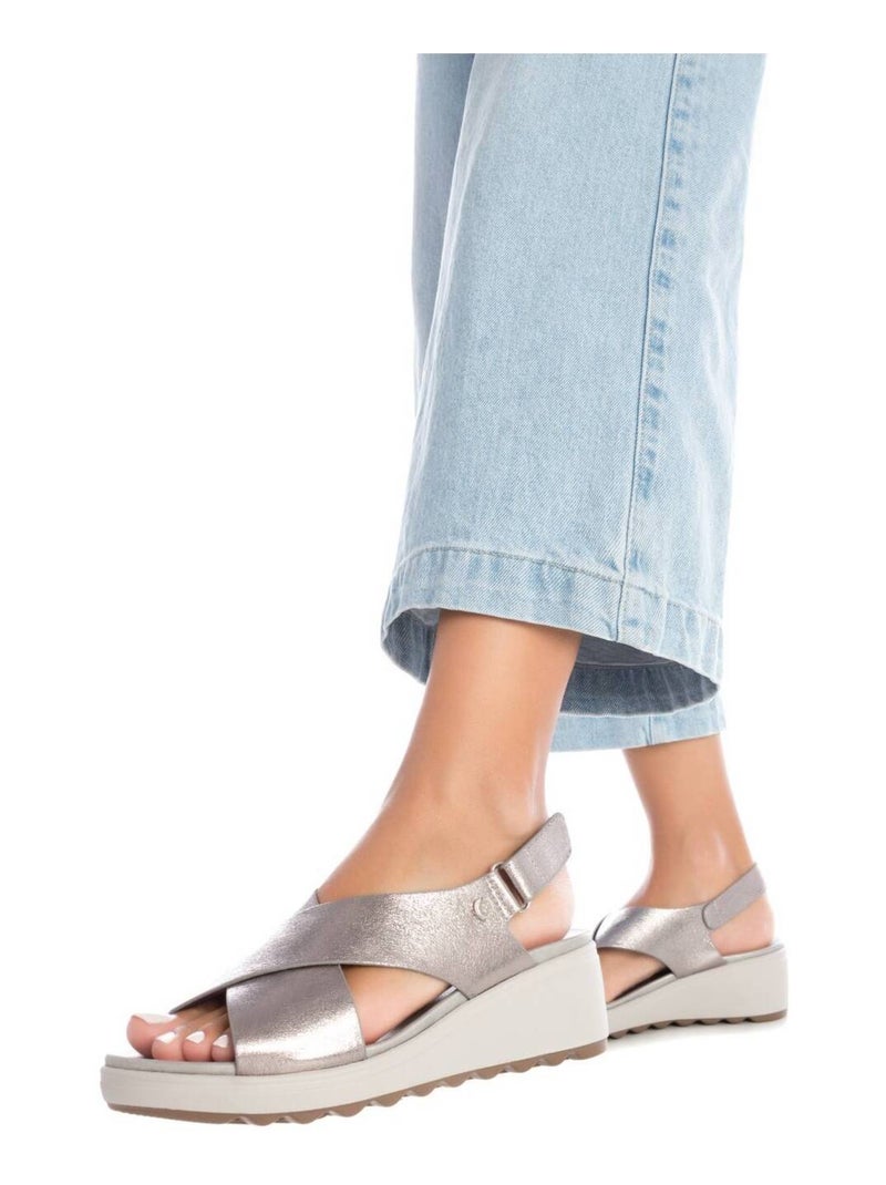 Sandales compensées femme Argent - Kiabi