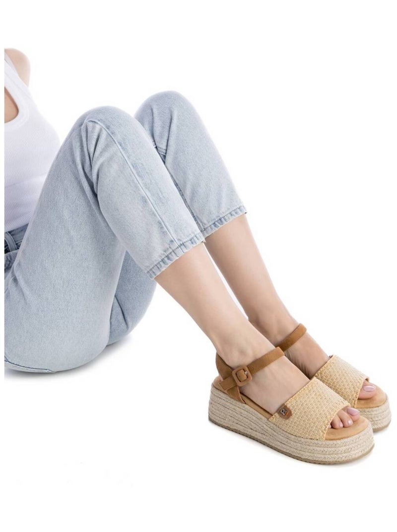 Sandales compensées femme Beige - Kiabi
