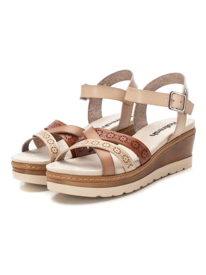 Sandales compensées femme Beige - Kiabi