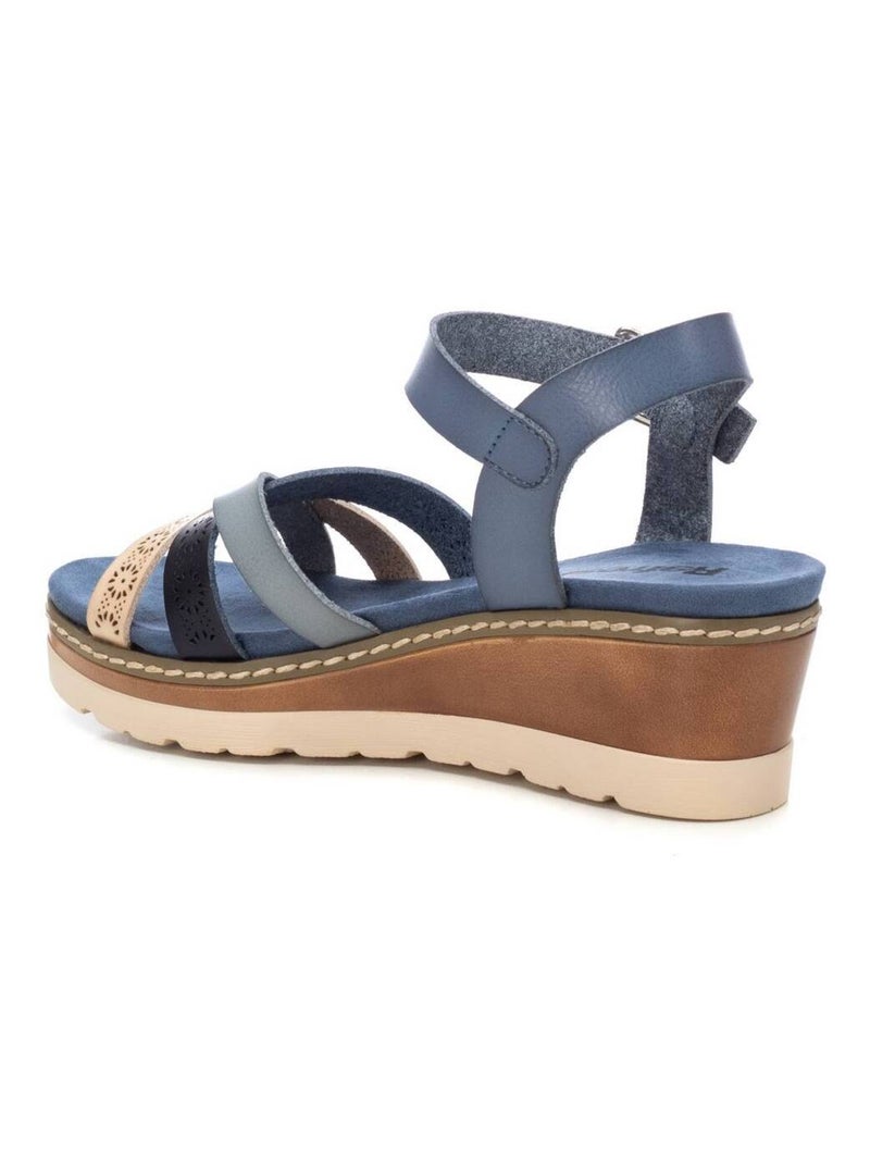 Sandales compensées femme Bleu - Kiabi