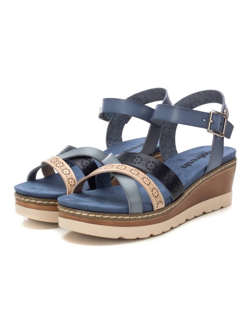 Sandales compensées femme Bleu - Kiabi