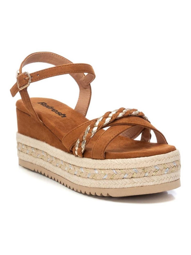 Sandales compensées femme Camel - Kiabi