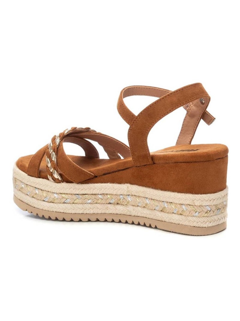Sandales compensées femme Camel - Kiabi