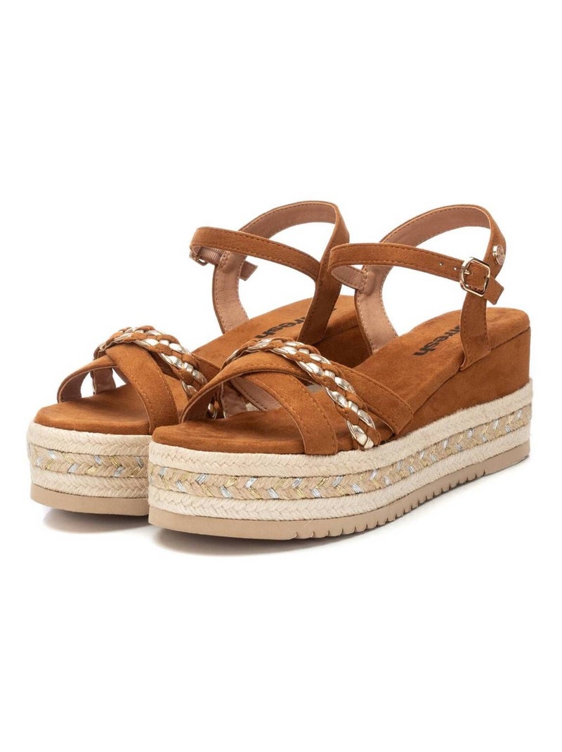 Sandales compensées femme Camel - Kiabi