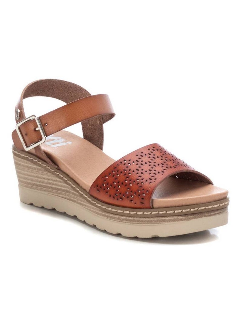 Sandales compensées femme Camel - Kiabi