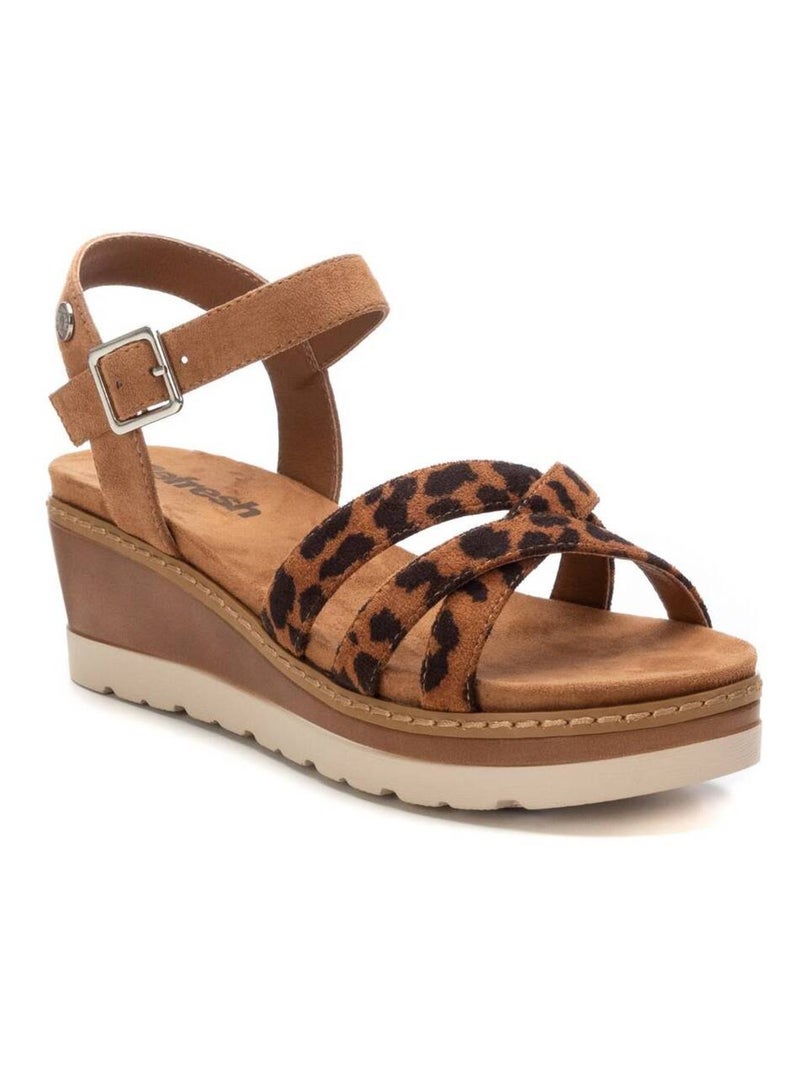 Sandales compensées femme Camel - Kiabi
