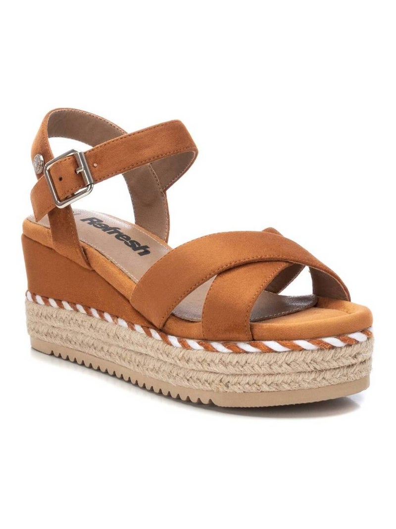 Sandales compensées femme Camel - Kiabi