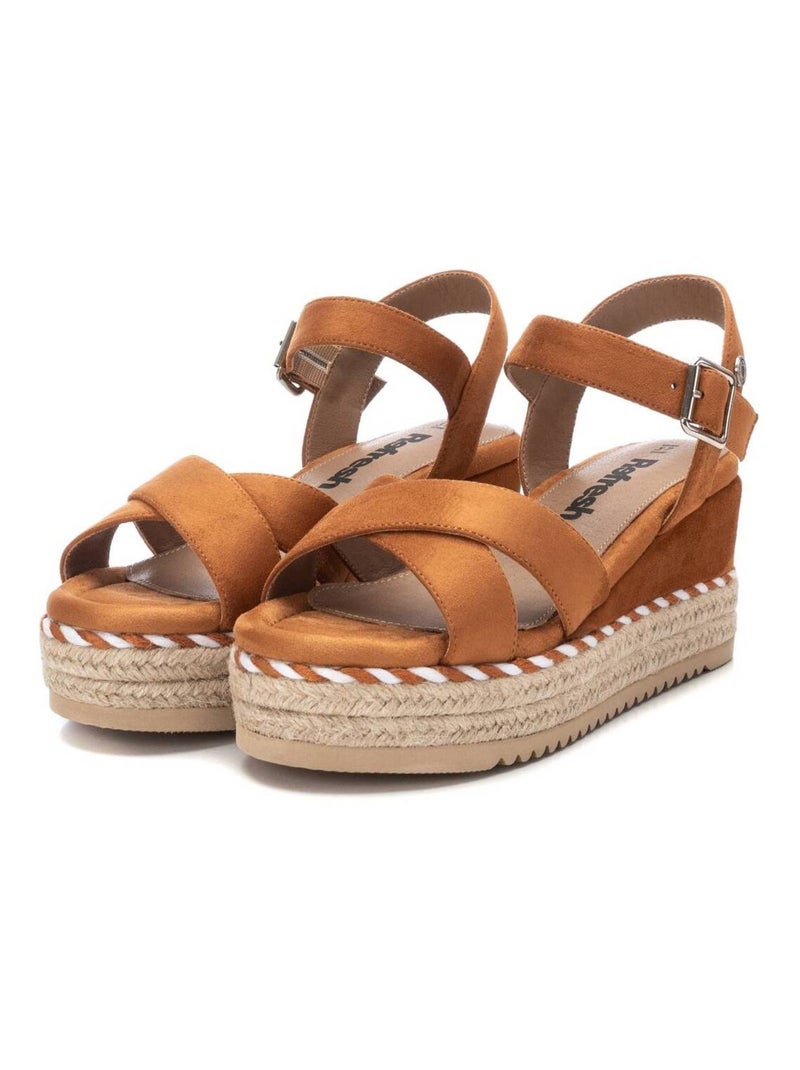 Sandales compensées femme Camel - Kiabi