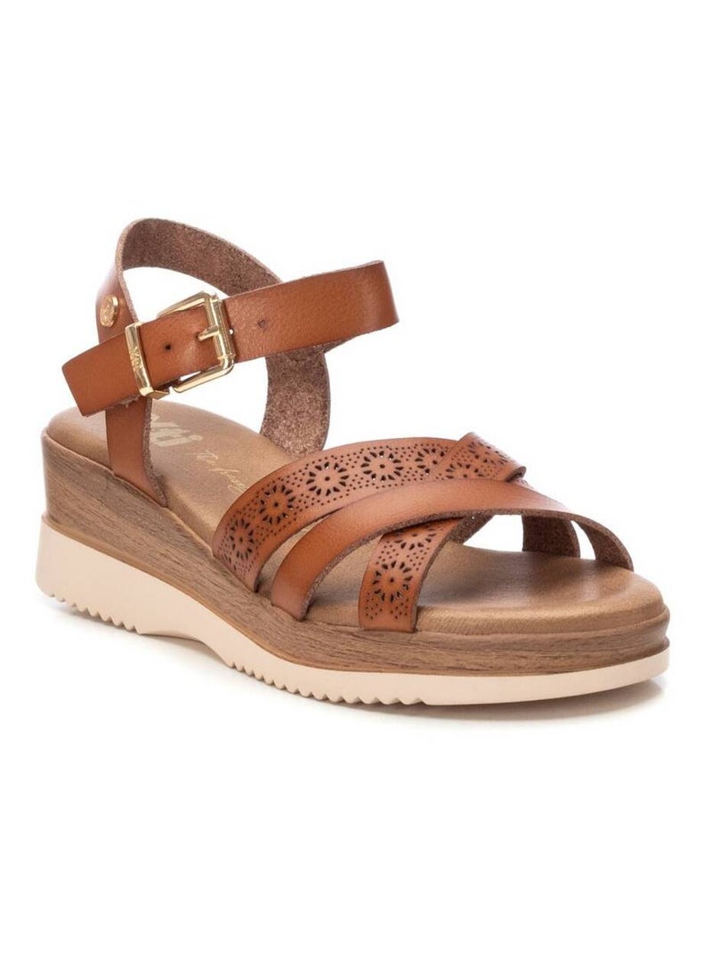 Sandales compensées femme Camel - Kiabi