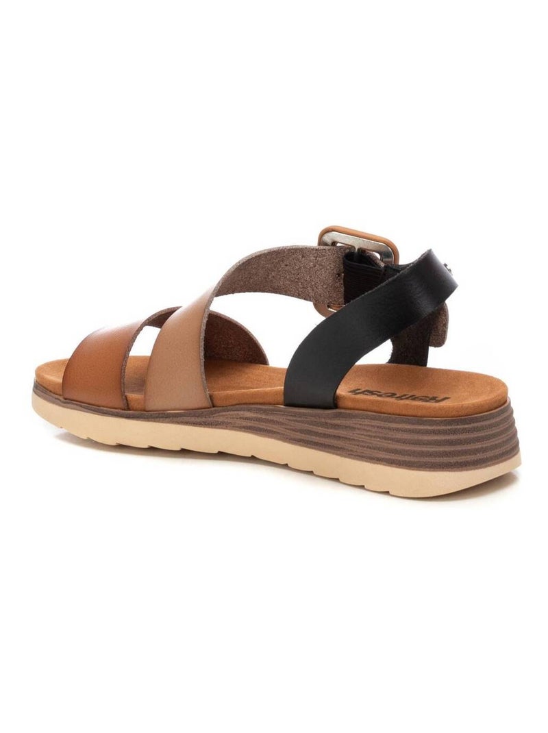 Sandales compensées femme Camel - Kiabi