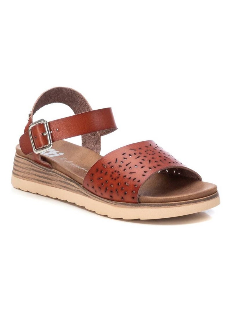 Sandales compensées femme Camel - Kiabi