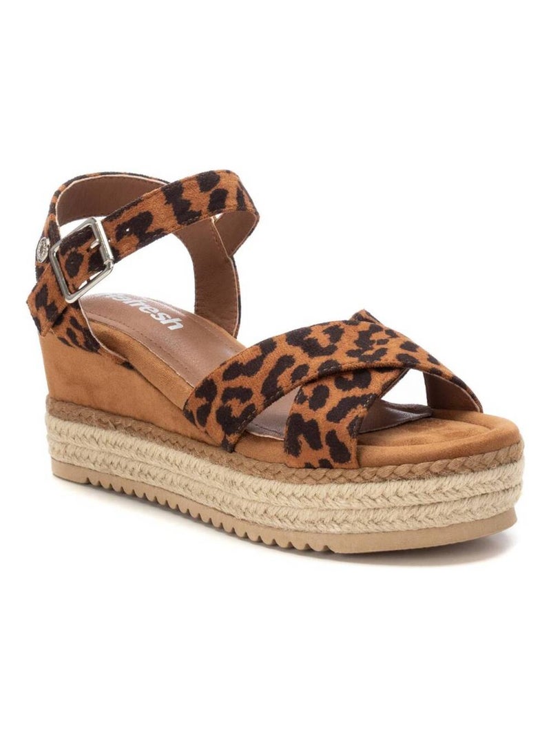 Sandales compensées femme Camel - Kiabi