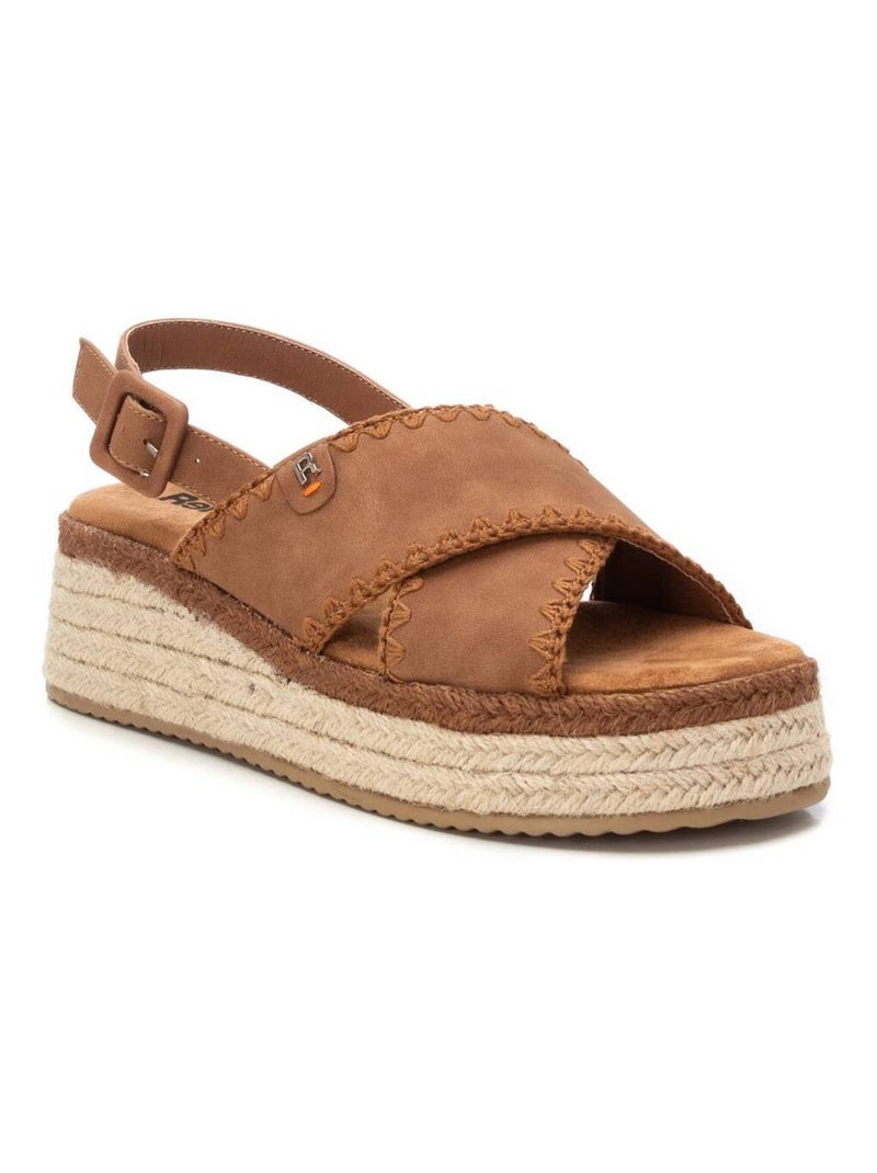 Sandales compensées femme Camel - Kiabi
