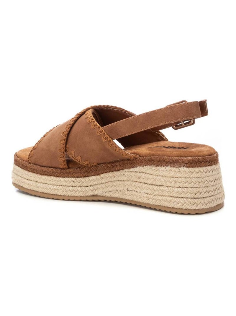 Sandales compensées femme Camel - Kiabi