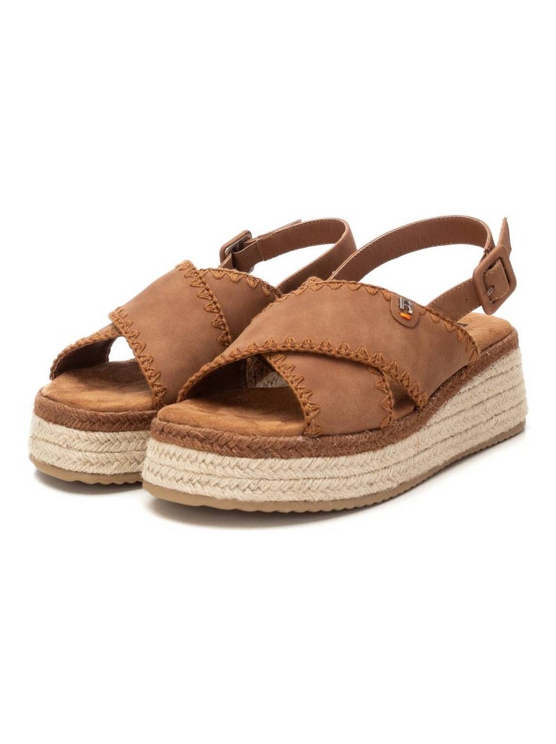 Sandales compensées femme Camel - Kiabi
