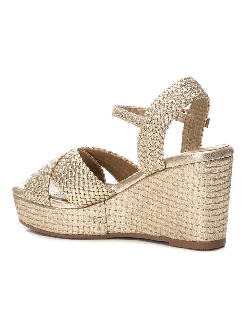 Sandales compensées femme Doré/or - Kiabi