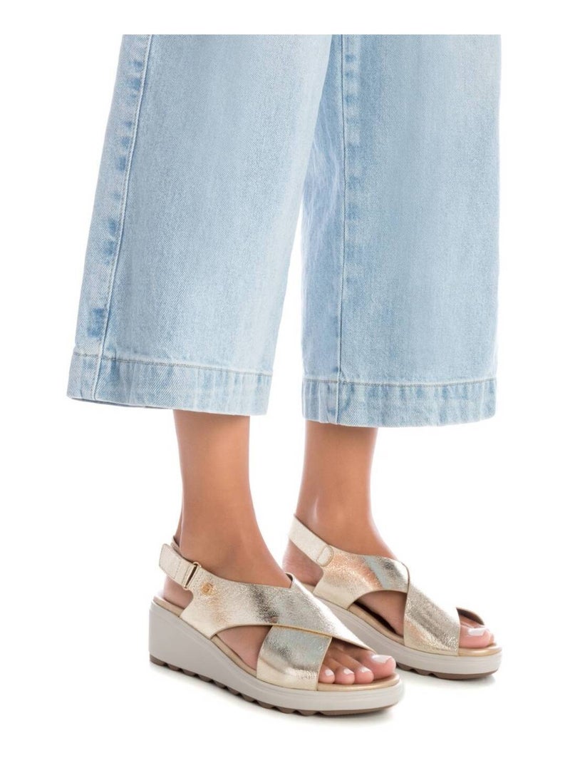 Sandales compensées femme Doré/or - Kiabi