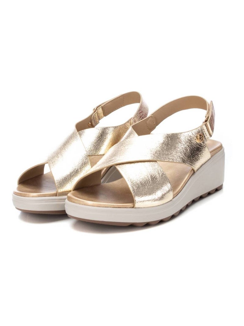 Sandales compensées femme Doré/or - Kiabi