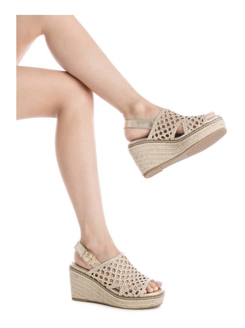 Sandales compensées femme Doré/or - Kiabi
